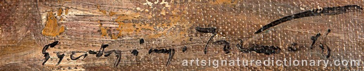 Authentic signature by Gyula GYERTYANYI NEMETH on Painting/Watercolour artwork