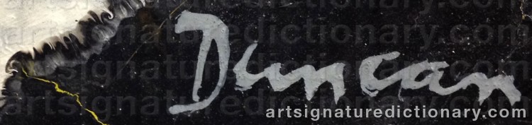Authentic signature by Joseph DUNCAN on artwork