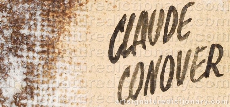 Authentic signature by Claude CONOVER on  artwork