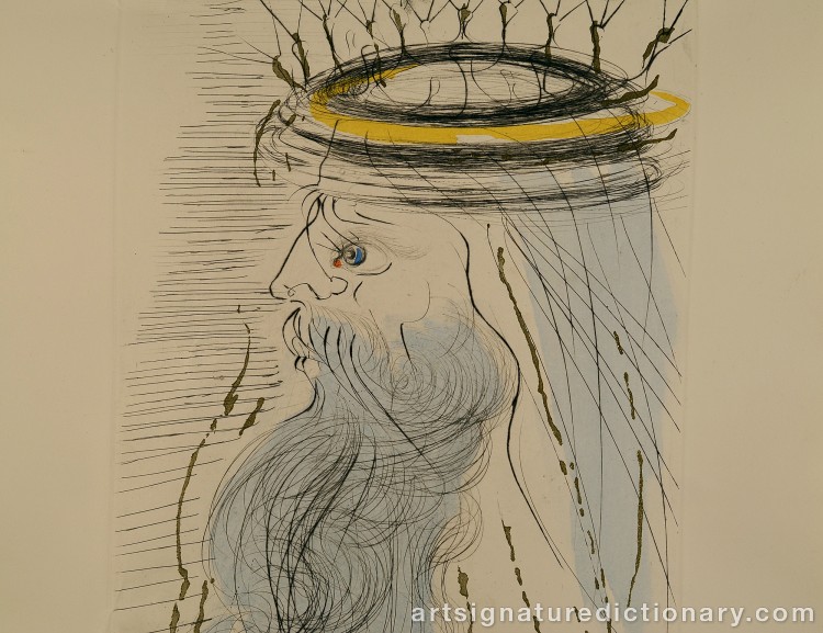 Close-up details showing Salvador DALI signature forgery characteristics