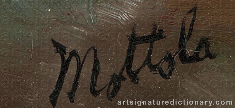 Authentic signature by Filastro Mathew MOTTOLA on Painting/Watercolour artwork