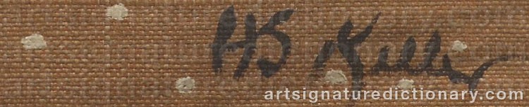 Authentic signature by Henry George KELLER on artwork