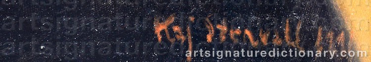 Authentic signature by Kaj STENVALL on artwork