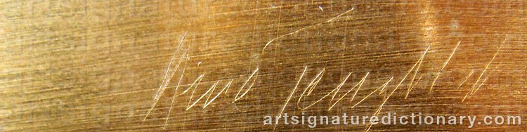Authentic signature by Arne TENGBLAD on  artwork