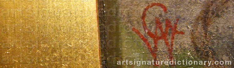 Authentic signature by William GALE on  artwork