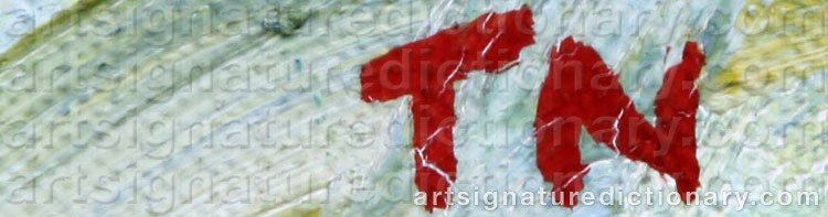 Authentic signature by Tage NILSSON on  artwork