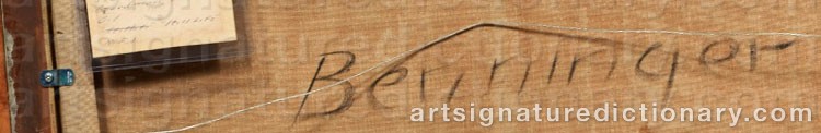 Authentic signature by John J. BENNINGER on  artwork