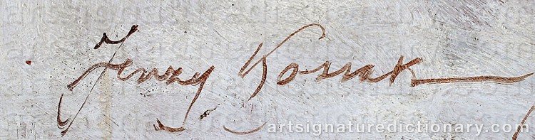 Authentic signature by Jerzy KOSSAK on Painting/Watercolour artwork