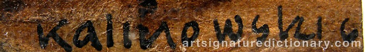 Authentic signature by Horst Egon KALINOWSKI on  artwork