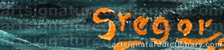 Authentic signature by Gregor ‘Gregor’ HELLBERG on  artwork