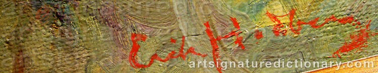 Authentic signature by Erik ‘Ecke’ HEDBERG on artwork