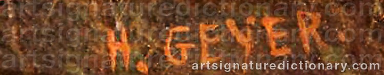 Authentic signature by Herman GEYER on  artwork