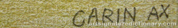 Authentic signature by Carin AX on artwork