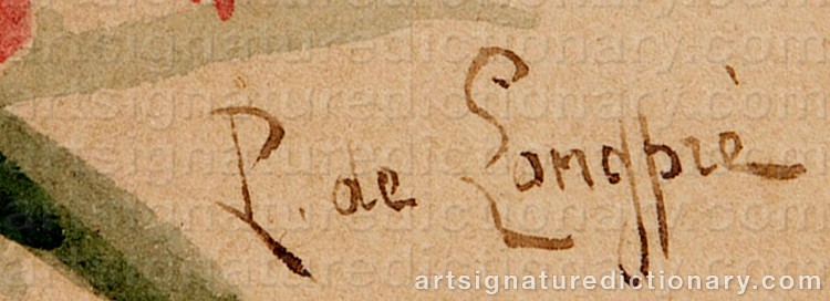 Authentic signature by Paul De LONGPRÉ on Painting/Watercolour artwork