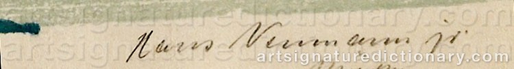 Authentic signature by Hans The Younger NEUMANN on  artwork