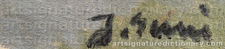 Authentic signature by Juho SUNI on  artwork