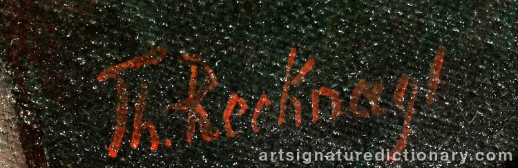 Authentic signature by Theodor RECKNAGEL on Painting/Watercolour artwork