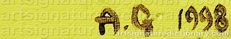 Authentic signature by Alvar GULLICHSEN on Painting/Watercolour artwork
