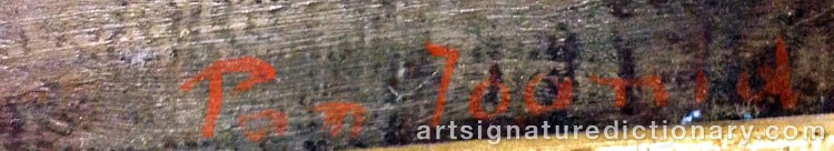 Authentic signature by Pan JOANID on  artwork