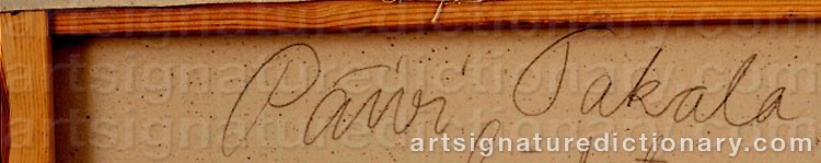 Authentic signature by Päivi TAKALA on  artwork