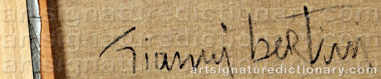 Authentic signature by Gianni BERTINI on artwork