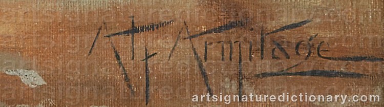 Authentic signature by Alfred ARMITAGE on  artwork