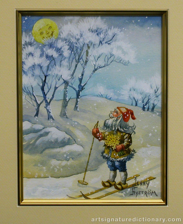 Close-up details showing Jenny NYSTRÖM signature forgery characteristics