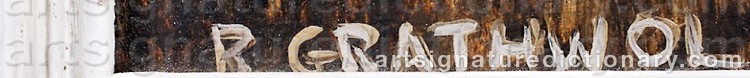 Authentic signature by Ray Anthony GRATHWOL on artwork