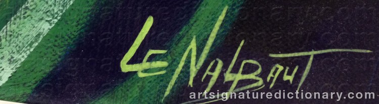 Authentic signature by Gérard LE NALBAUT on  artwork