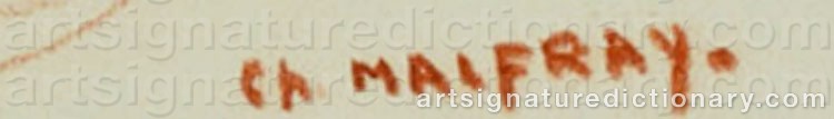 Authentic signature by Charles Alexandre MALFRAY on artwork
