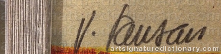 Authentic signature by Vide JANSON on Drawing/Graphic/Print artwork
