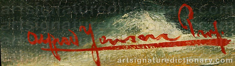 Authentic signature by Alfred JENSEN on artwork