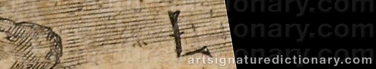 Authentic signature by Lucas Van LEYDEN on  artwork