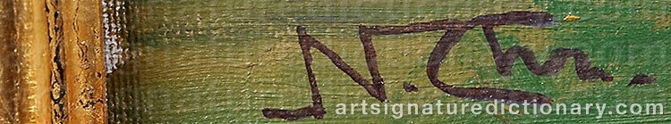 Authentic signature by Niels CHRISTENSEN on  artwork