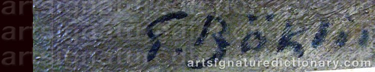 Authentic signature by Gustaf BÖKLIN on  artwork