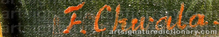 Authentic signature by Fritz CHWALA on  artwork