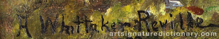 Authentic signature by H. Whittaker REVILLE on  artwork