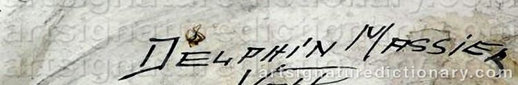 Authentic signature by Delphin MASSIER on  artwork