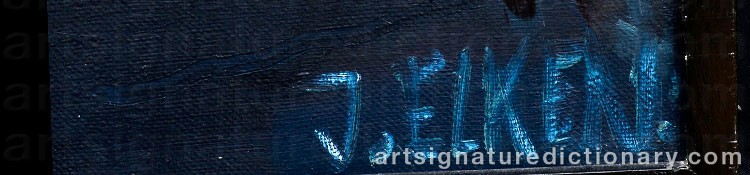 Authentic signature by Jaan ELKEN on  artwork