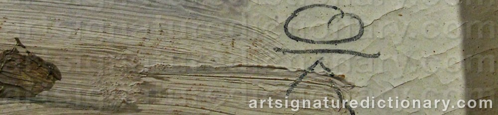 Authentic signature by Oleg KOMRAKOV on  artwork