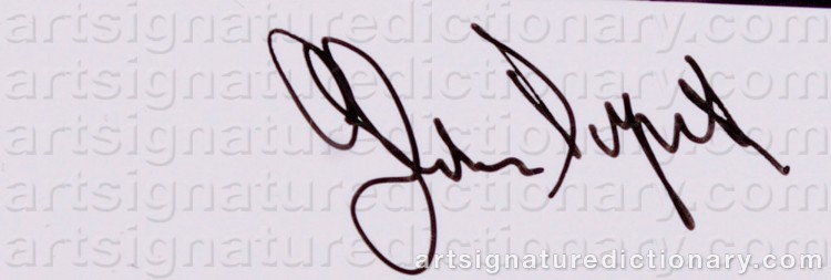Authentic signature by John DUPRET on  artwork