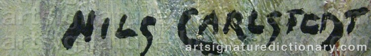 Authentic signature by Nils CARLSTEDT on Painting/Watercolour artwork
