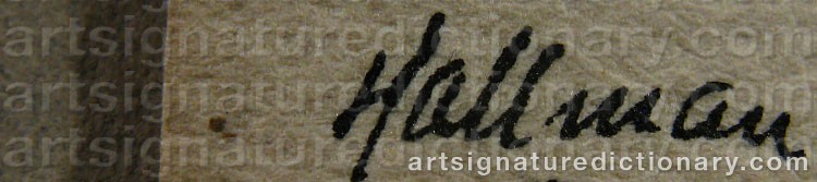 Signature by Adolf HALLMAN