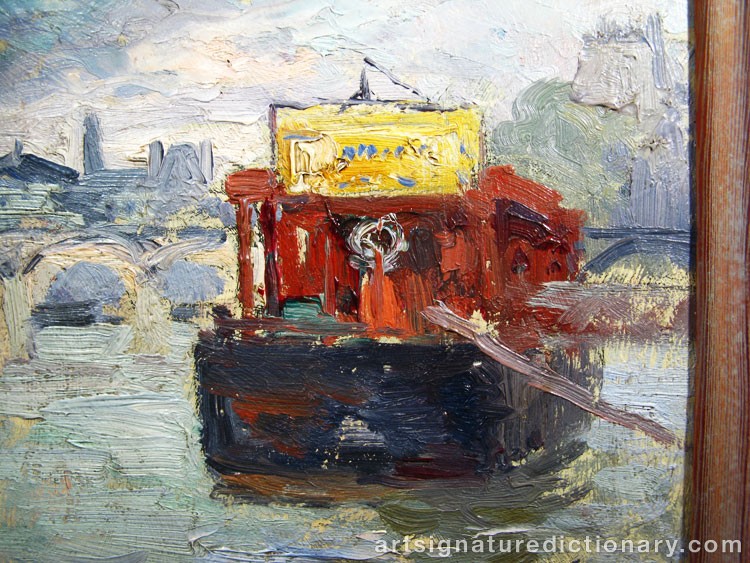 Close-up details showing Maximilien LUCE signature forgery characteristics