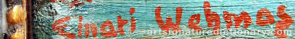 Authentic signature by Einari WEHMAS on  artwork