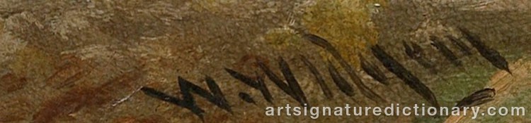 Authentic signature by William WIDGERY on  artwork