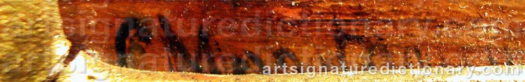 Authentic signature by Clifford MONTAGUE on artwork