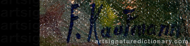 Authentic signature by Ferdinand KAUFMANN on  artwork