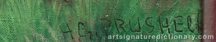 Authentic signature by Harvey Gregory PRUSHECK on Painting/Watercolour artwork