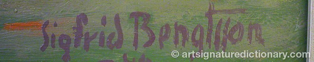 Authentic signature by Sigfrid BENGTSSON on Painting/Watercolour artwork